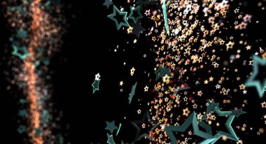 Süzülen Parçacıklarla Soyut Yıldız Arkaplanı, Karanlık Tema