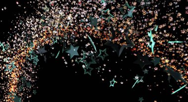 Karanlık uzayda Parlak ve Parlak Efektlerle Soyut Yıldız patlaması Arkaplanı