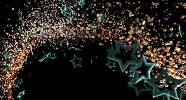 Karanlık bir boşlukta parlayan ışıkları olan soyut yıldız arkaplanı