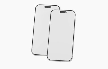 İki Akıllı Telefon Model: Modern Teknoloji ve Dijital Ekran Konsepti