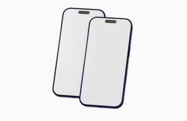 Modern Akıllı Telefonlar Görünüm Modeli: İki Boş Ekran Telefonu Tasarımı