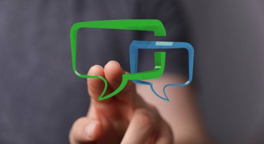 Teknoloji etkileşimi için dijital iletişim simgesi tasarımı