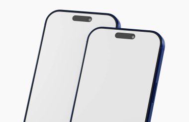 Sunum ve Moda İçin Temiz Beyaz Ekranlı Modern Akıllı Telefonlar Aygıtları