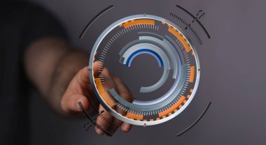 Fütüristik teknoloji kullanıcı etkileşimi elle dokunmalı kavramsal tasarım