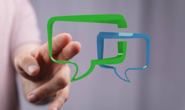 Biçimlendirilmiş Diyalog Baloncukları Kavramına Gösteren Kişi