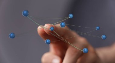 Elle tutulan soyut dijital ağ: küresel verileri bağlamak