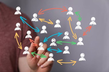 Ağ, bağlantılar, iletişim, takım çalışması, işbirliği, sosyal ağ, iş, insanlar, etkileşim, topluluk, grup, küresel, conn