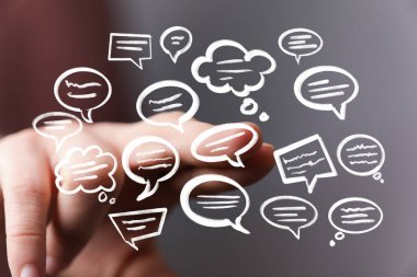 Yüzen Konuşma Baloncuklarıyla El Etkileşimi: İletişim Konsepti