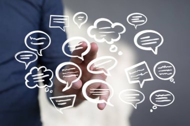 Yüzen Konuşma Baloncuklarıyla El Etkileşimi: İletişim Konsepti