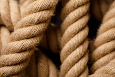 Arkaplan veya Tasarım İçin Doğal Halat Dokusunun Yakın Çekimi