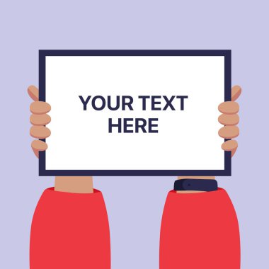 İki el kırmızı kazaklı tableti tutuyor. 