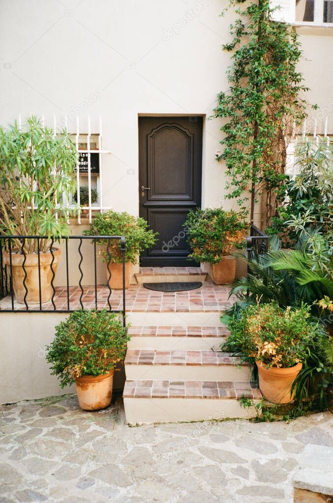 Provencal style architecture, summer in French Riviera, village Ramatuelle