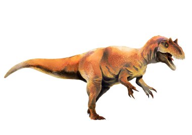 Allosaurus. Yırtıcı dinozor. Suluboya
