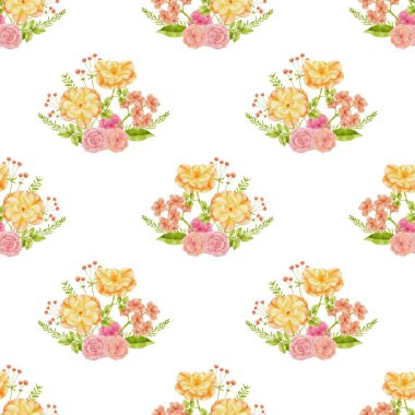 Tasarım için suluboya çiçekler arka plan vektörü.