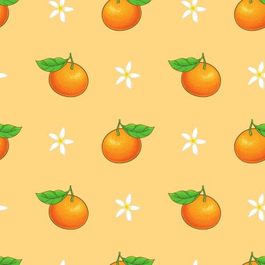 Portakal meyveli kusursuz desen.