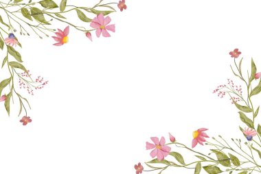 Tasarım için suluboya çiçekler arka plan vektörü.