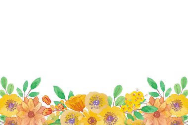 Tasarım için suluboya çiçekler arka plan vektörü.