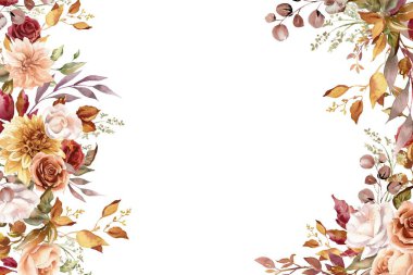 Tasarım için suluboya çiçekler arka plan vektörü.