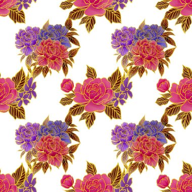 Çiçeksiz vektör desenli illüstrasyon çiçek arkaplanı