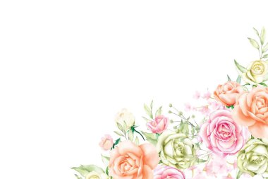 Tasarım için suluboya çiçekler arka plan vektörü.