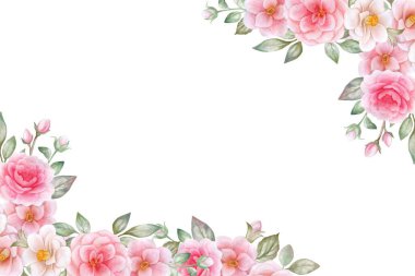 Tasarım için suluboya çiçekler arka plan vektörü.