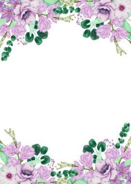 Tasarım için suluboya çiçekler arka plan vektörü.