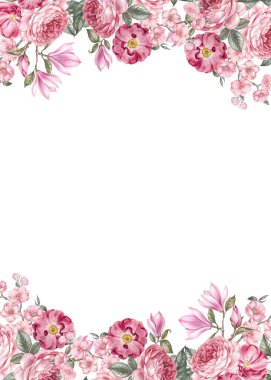 Tasarım için suluboya çiçekler arka plan vektörü.