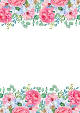 Tasarım için suluboya çiçekler arka plan vektörü.