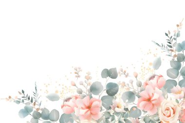 Tasarım için suluboya çiçekler arka plan vektörü.