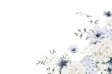 Tasarım için suluboya çiçekler arka plan vektörü.