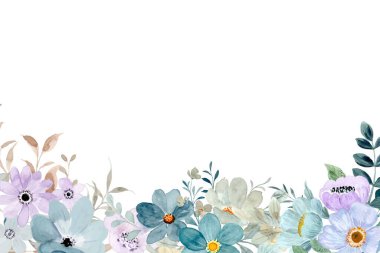 Suluboya vektör çiçek arkaplan, desen, doku. Tasarım, pastel renk, çerçeve