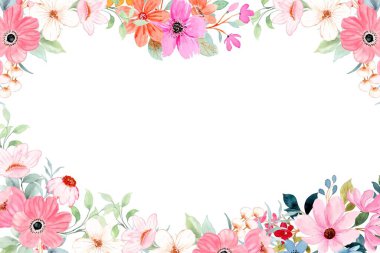 Suluboya vektör çiçek arkaplan, desen, doku. Tasarım, pastel renk, çerçeve