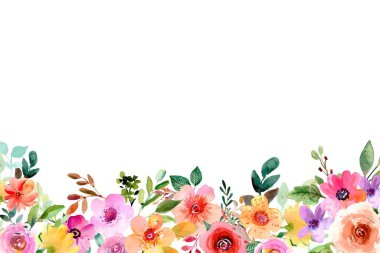 Tasarım için suluboya çiçekler arka plan vektörü.