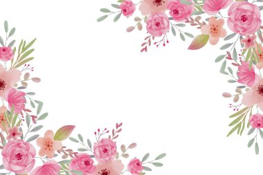 Tasarım için suluboya çiçekler arka plan vektörü.