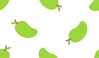 Mango meyveli, pürüzsüz bir şekil. Beyaz arka planda yaz tropikal meyveleri.