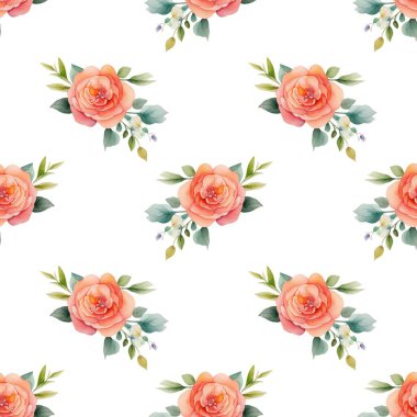 Suluboya çiçekleri tasarım için dikişsiz arkaplan vektörü.