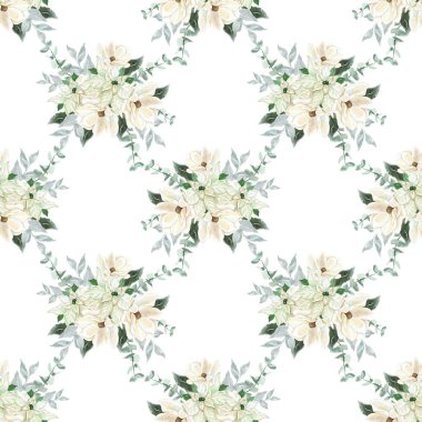 Suluboya çiçekleri tasarım için dikişsiz arkaplan vektörü.