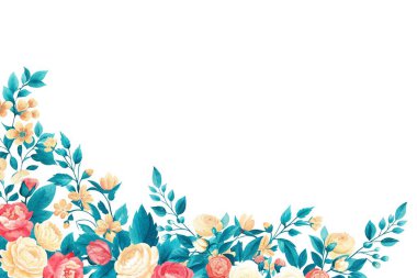 Tasarım için suluboya çiçekler arka plan vektörü.