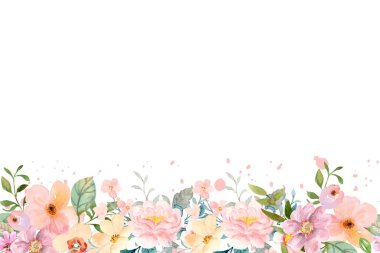 Düğün için suluboya çiçek, doğum günü, kart, arkaplan, davetiye, duvar kağıdı, çıkartma, dekorasyon vs..