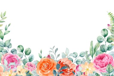 Düğün için suluboya çiçek, doğum günü, kart, arkaplan, davetiye, duvar kağıdı, çıkartma, dekorasyon vs..