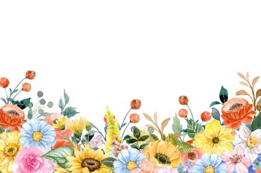 Düğün için suluboya çiçek, doğum günü, kart, arkaplan, davetiye, duvar kağıdı, çıkartma, dekorasyon vs..