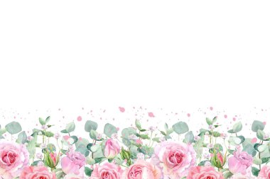 Düğün için suluboya çiçek, doğum günü, kart, arkaplan, davetiye, duvar kağıdı, çıkartma, dekorasyon vs..