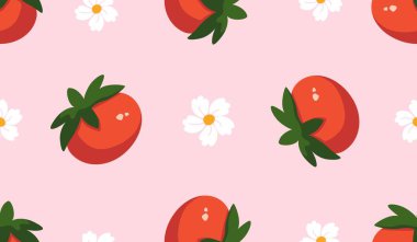 Kırmızı domates vektörü kusursuz desen.