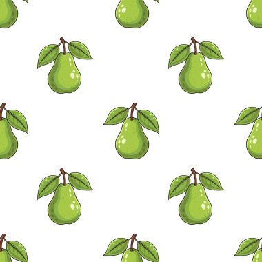 Armutsuz desen. Meyve arkaplanı. Güzel vektör baskısı.