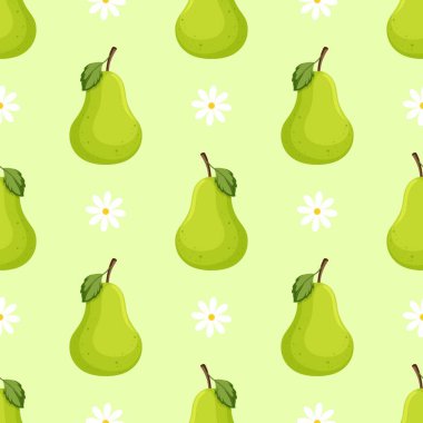 Armutsuz desen. Meyve arkaplanı. Güzel vektör baskısı.