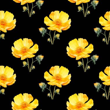 Baskı ve tekstil dokusu tasarımı için klasik çiçek desensiz dijital illüstrasyon