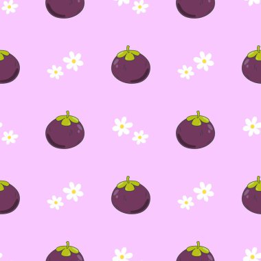 Mangosteen desen vektör resimleme arka planı
