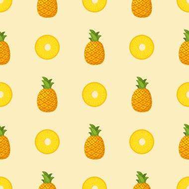 Ananassız desen, tropik olgun meyve.