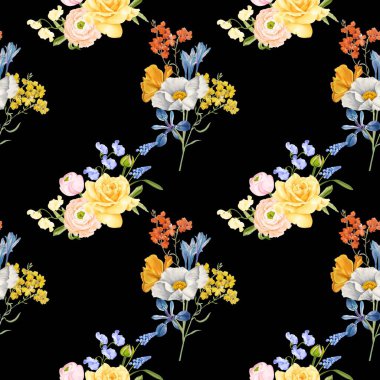 Dikişsiz şirin vintage desen shabby chic tarzı