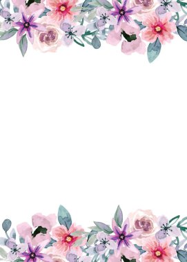 Tasarım için suluboya çiçekler arka plan vektörü.